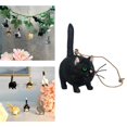 thumbnail image 2 of Lovely Resin Cat Figurine Hanging Ornament Statue for Car Tabletop Decor Decoration - Black, 2 of 8