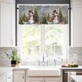thumbnail image 3 of Grey Christmas Kitchen Curtains and Valances Set, Xmas Snowman Tree Elk Snowflake Rod Pocket Window Valance 18 Inch Window Curtain Panels for Living Room Bedroom Laundry, 27.5x36in, 3 Pieces, 3 of 7