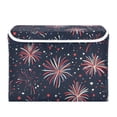 thumbnail image 7 of Yayeee Collapsible Cube Storage Bin with Lid Fabric Closet Decorative Basket with Handles, Red and White Fireworks Pattern, 7 of 7