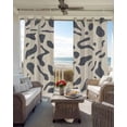 thumbnail image 4 of Gray Beige Blackout Curtains 54 Inches Long for Bedroom, Modern Abstract Color Block Modernism Thermal Insulated Room Darkening Black Out Window Curtain Panels Grommet Drapes for Living Room, 4 of 8