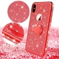 thumbnail image 2 of SOGA Diamond Bling Glitter Cute Phone Case with Kickstand Compatible for iPhone Xs Max Case, Rhinestone TPU Bumper with Magnetic Ring Stand Girls Women Cover for Apple iPhone Xs Max 6.5 [Red], 2 of 5
