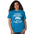 thumbnail image 4 of Chubby Unicorns Need Love Too Rhino Women's Graphic T Shirt Tees Brisco Brands 4X, 4 of 6
