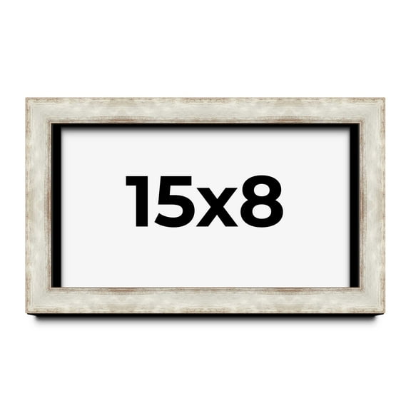 15x8 Shadow Box Frame Silver | 1.625 Inches Deep Real Wood Contemporary Shadowbox Display Frame |