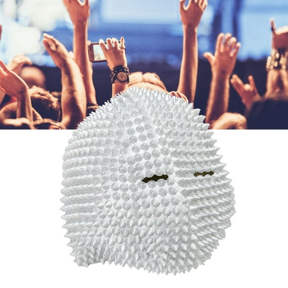 Studded Full Face Cover, Breathable Eleatic Latex Studded Face Cover for Cosplay Party