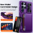 thumbnail image 2 of Funda GooseBox para Galaxy S25 Ultra, cartera, cámara RFID, color morado, 2 of 8