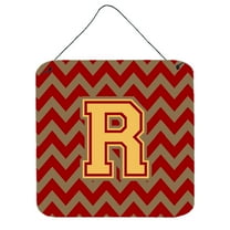 Letter R Chevron Garnet and Gold Wall or Door Hanging Prints