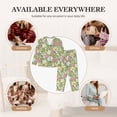 thumbnail image 7 of Pofeuu Flowers And Buds Print Womens Pajamas Set Long Sleeve Sleepwear Button Down Nightwear Soft Pj Lounge Sets Button Down Pajamas Women-Large, 7 of 7