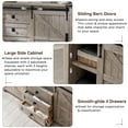 thumbnail image 6 of OKD 60" Farmhouse Dresser Chests for Bedroom with 4 Drawers & Sliding Barn Doors, Rustic Dresser TV Stand, Light Rustic Oak, 6 of 6