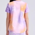 thumbnail image 2 of Virmaxy (4-16Years) Girls Baby Fashion Sports Shirt Summer Loose Breathable T-shirt Kids Baby Back Gradient Pullover Shirt Short Sleeve Top Purple 120, 2 of 4
