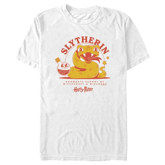 Men's Harry Potter Cute Slytherin Snake  Graphic Tee White X Large