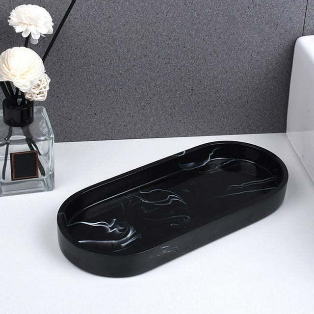 Plateau de Baignoire en Marbre de Luxe Fait Main Rectangulaire pour Jelry Noir