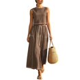 thumbnail image 4 of Women's Elegant Long Skirt for Formal Wear Matching Two Piece Outfit Set Brown S, 4 of 5