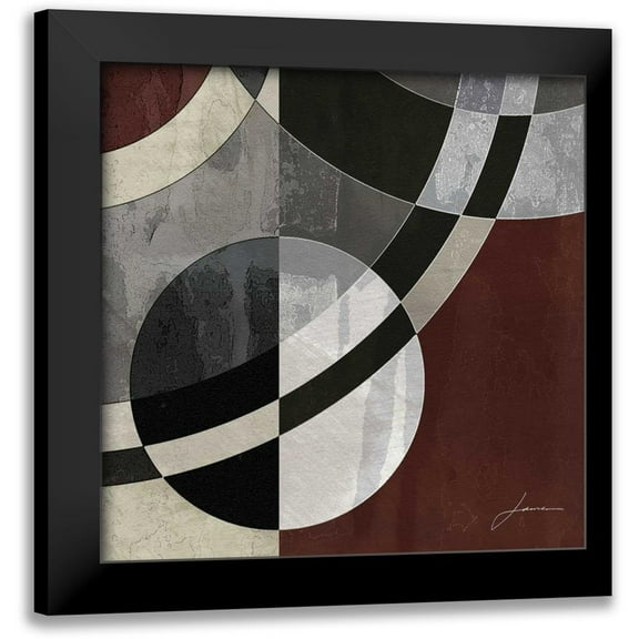 Burghardt, James 12x12 Black Modern Framed Museum Art Print Titled - Concentric Squares III