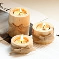 thumbnail image 4 of GadgetVLot 3Pcs Round Candle Holder Wood Candlestick Potted Ornament Crafts Wooden Decoration With Ribbon Creativity Decorate Ornaments, 4 of 8