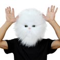 thumbnail image 4 of Máscara de cabeza de gato animal de látex para fiesta de disfraces de Halloween novedosa de lujo (blanco), 4 of 5