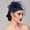 Navy blue, variant on Vintage Style Mesh Fascinator Hat with Floral Accent for Cocktail Party Bridal Church