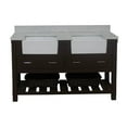 thumbnail image 4 of Charlotte 60" Double Farmhouse Bathroom Vanity with Chocolate Cabinet and Engineered Carrara Top, 4 of 5