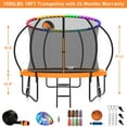 thumbnail image 6 of Kumix Trampoline 10FT 1000LBS Trampoline for 3-4 Kids, Recreational Trampoline with Enclosure, Basketball Hoop, Wind Stakes and More Gifts, Outdoor Galvanized Full Spray Trampoline, 6 of 7