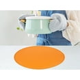 thumbnail image 5 of REGALWOVEN Set of 6 Placemats, Faux Leather Placemats for Kitchen Dining Table Decor Washable Heat Resistant Table Placemats Wipeable Table Mat Orange 15x15in, 5 of 7