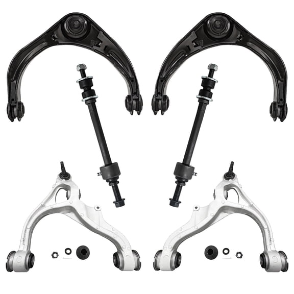 Detroit Axle - Front Upper & Lower Control Arms w/Ball Joints Sway Bar Links Replacement for 2006-2008 Dodge Ram 1500 4WD 5-Lug - 6pc Set