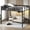Queen-Black, variant on Miniyam Queen Metal Loft Bed with LED and Charging Station for Adults and Apartments, Black