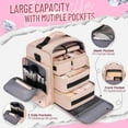 thumbnail image 3 of TOPCHANCES Travel Makeup Bag Cosmetics Organizer with 4 Removable Cases for Travel with Makeup & Toiletries, Pink, 3 of 7