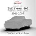thumbnail image 2 of Weatherproof Truck Cover Compatible with 2006-2009 GMC Sierra 1500 Extended Cab5.75Ft Bed & Camper Shell - 5L Outdoor - Protect Rain, Snow, Hail, Sun - Cable Lock, Bag & Wind Straps, 2 of 9