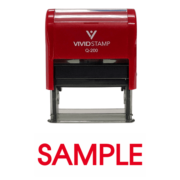 Vivid Stamp Sample Self Inking Rubber Stamp (Red Ink) - Medium