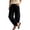 A-Black590, variant on Women's Pants Wide Leg Pocketed High Waist Elastic Waistband Trousers Loose Fit Minimalist Beach Vacation Bottoms