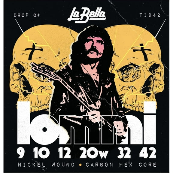 La Bella TI942 Tony Iommi Signature C# Tuning Electric Guitar Strings 9 - 42