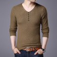 thumbnail image 2 of Men's Thin Wool Sweater Coat V Neck Long Sleeve Knitwear Casual Autumn Warm Soft Lightweight Comfortable Stylish Versatile Layering Piece, 2 of 2