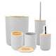 thumbnail image 2 of Juego De Baño De 6 Piezas Con Jabonera, Soporte Para Cepillo De Dientes, Taza De Enjuague, Botella De Loción, Escobilla De Baño, Práctico Juego De Inodoro Completo Hecho De PP, 2 of 7