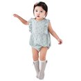 thumbnail image 3 of NOKIO Baby Girl Cute Short Sleeve Ruffle Romper, Lace Romper Baby Girl Girls Sleeveless Heart Prints Ruffle Romper Bodysuits Jumpsuit Clothes Baby Holiday Sleepwear, 3 of 9