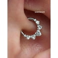 thumbnail image 5 of DESIGNICE 16G Titanium Heart Shape CZ Septum Rings Crystal Nose Ring Body Jewelry Daith Earrings Hinged Segment Helix Clicker Seamless Ring Hypoallergenic Jewelry for Her, 5 of 7