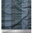 thumbnail image 1 of Soimoi Poly Georgette Fabric Stripe & Mandala Kaleidoscope Print Fabric by Yard 42 Inch Wide, 1 of 1