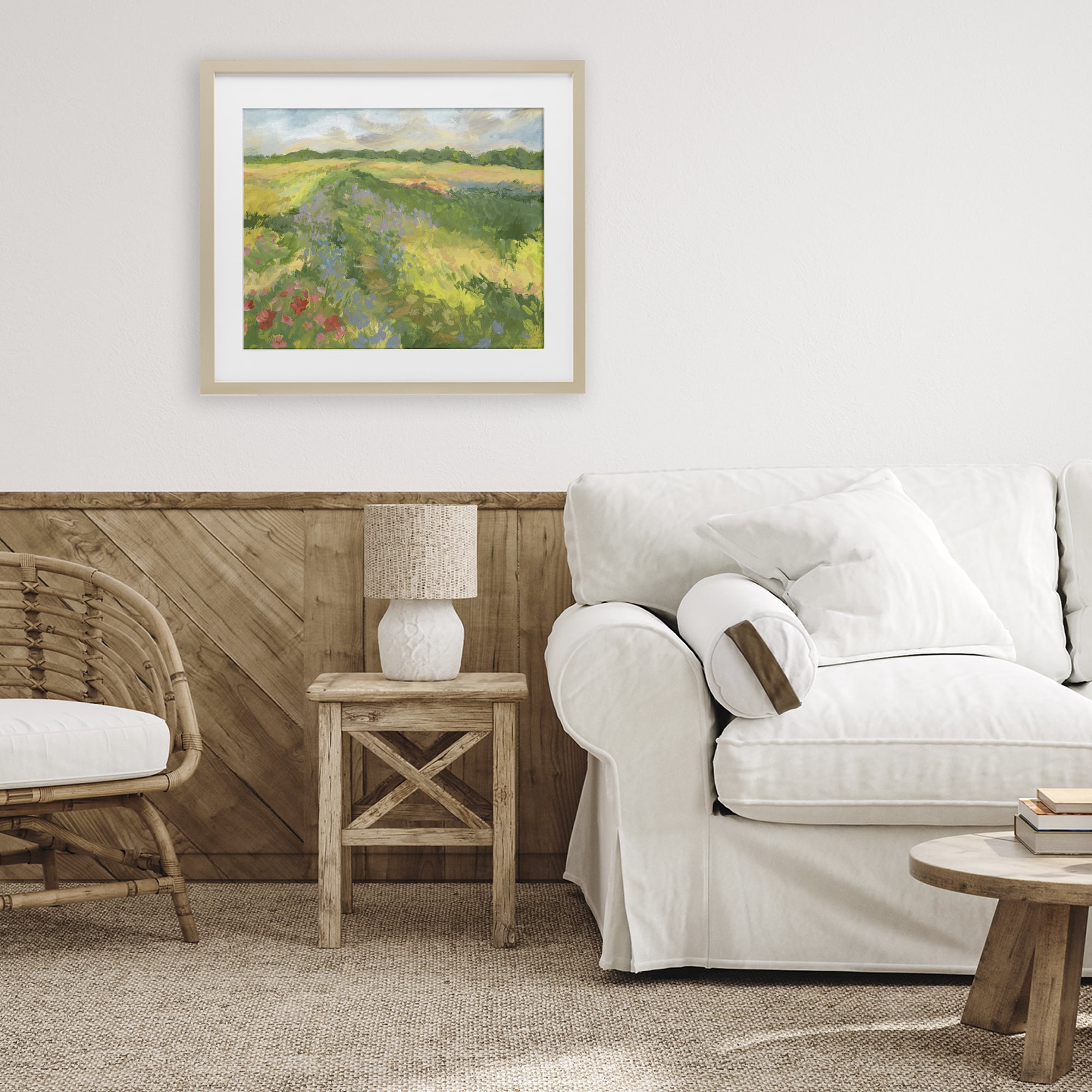 Stupell Industries Windswept Flower Meadow Birch Framed Print Under Glass, design by Victoria Barnes