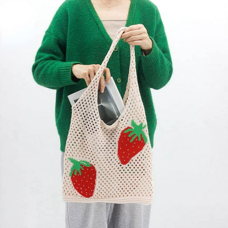 Pikadingnis Crochet Tote Bag Aesthetic Y2K Underarm Bag Grunge
