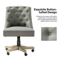 thumbnail image 6 of Armless Office Chair Adjustable Upholstered Swivel Task Vanity Chair with Wheels, Grey, 6 of 12
