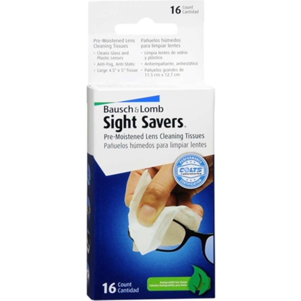 2 Pack Bausch & Lomb Sight Savers PreMoistened Lens Cleaning Tissues