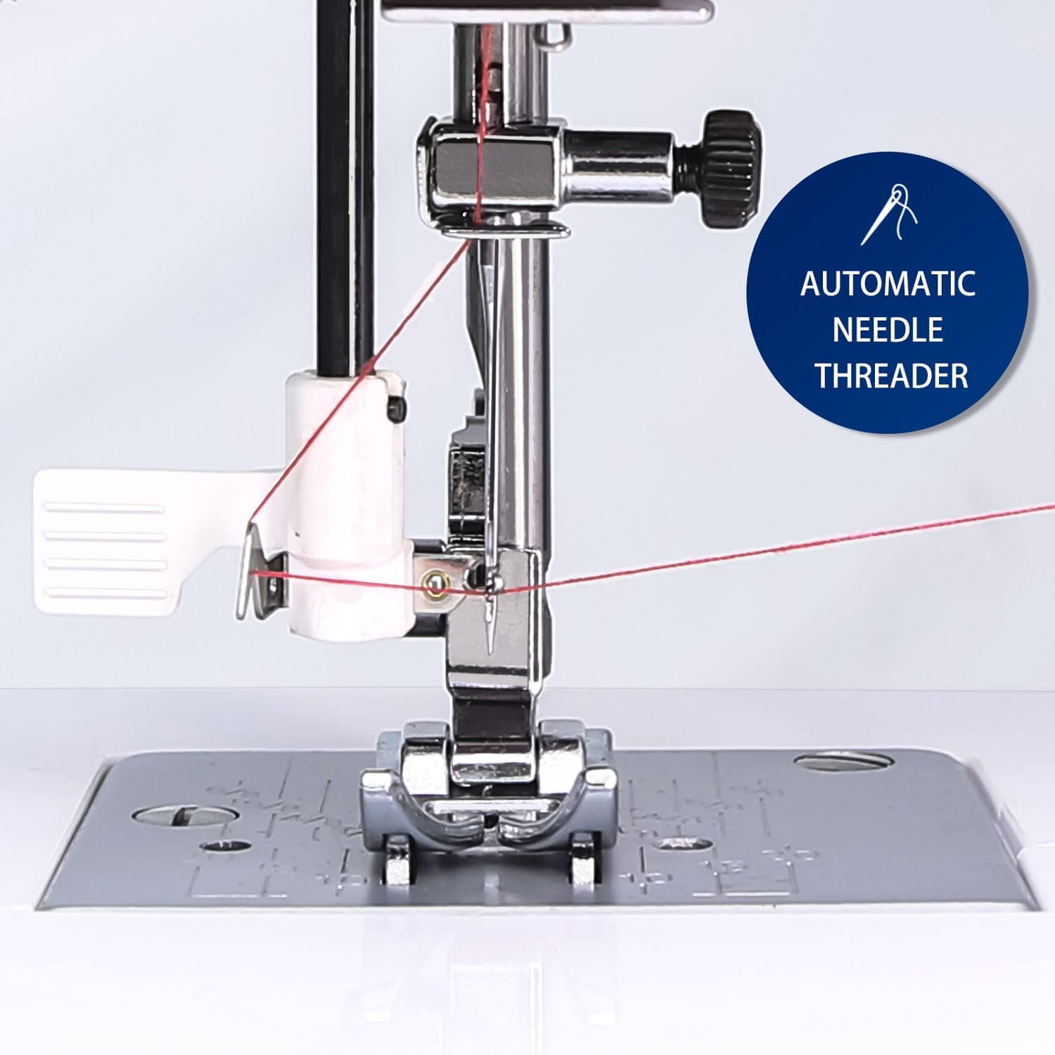FEIYUE FYe310 Domestic Sewing Machine with Foot Pedal, Controllable Speed, Stabilized Stitch, 105 Stitch Applications, Powerful Servo Motor (Blue)