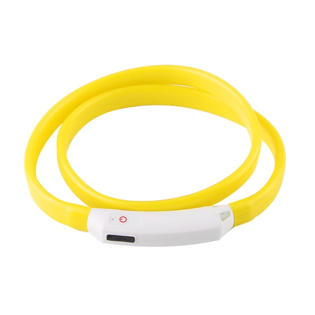 Collar para perro Bling Bling con luz recargable Por USB de silicona suave amarillo