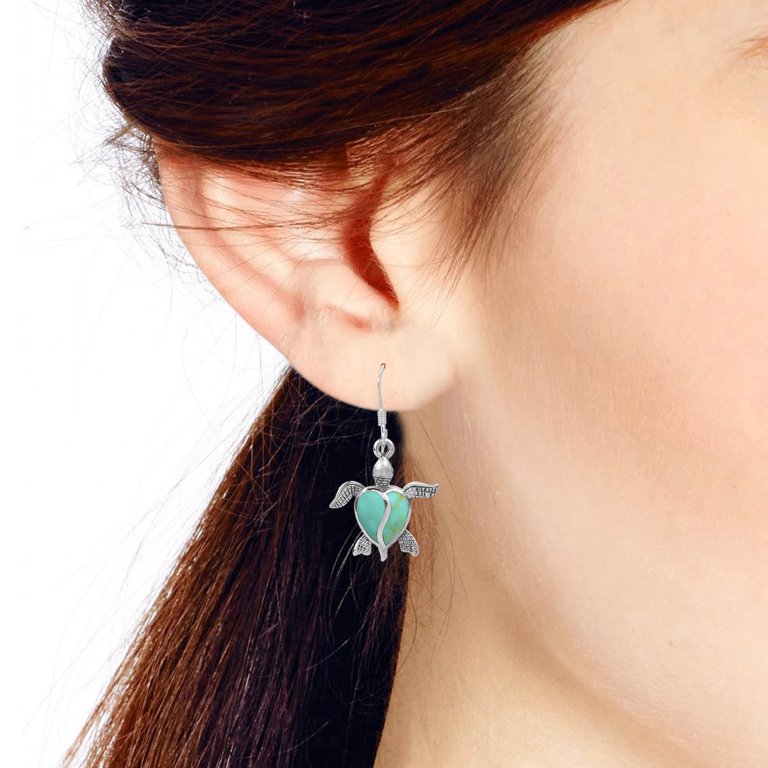 AeraVida Bohemian Teardrop Earrings - Simulated Turquoise & Red Coral, .925 Sterling Silver, Handmade Dangle Earrings For Women