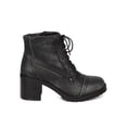 thumbnail image 2 of New Refresh Transit-01 Women Leatherette Distressed Lace Up Chunky Heel Bootie, 2 of 6