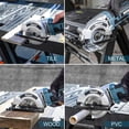 thumbnail image 2 of WESCO 3-3/8 Inch Cordless Mini Circular Saw, 20V Circular Saw, Maximum Cutting Depth 1-1/8 inch, with 2.0Ah Battery and Quick Charger Parallel Guide and Hex Wrench, 1 x 24T TCT Saw Blade for Wood, 2 of 7