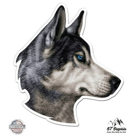 Husky - 3" Vinyl Sticker - For Car Laptop I-Pad Phone Helmet Hard Hat - Waterproof Decal