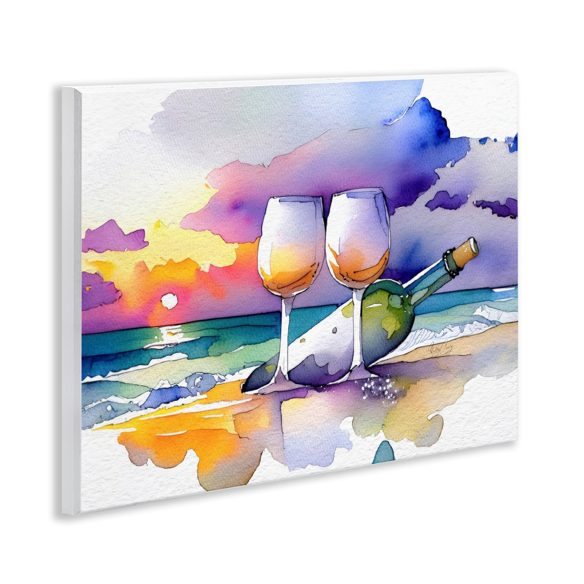 Stupell Industries Coastal Cheers with Wine Wall Plaque Art, design by Shelly Craig