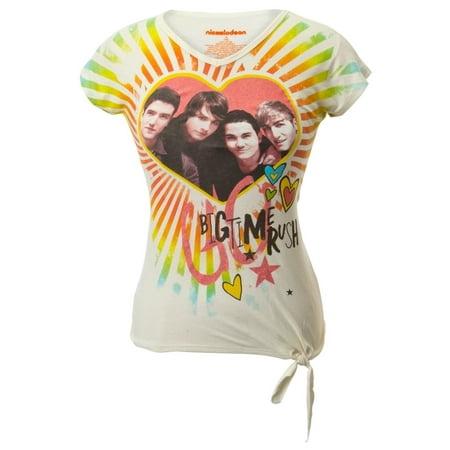 Youth Big Time T-shirt - Big Time Rush - Heart Burst Girls Youth V-Neck T-Shirt