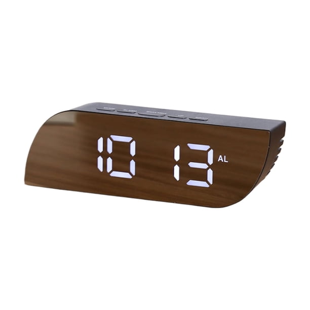 Reloj LED silencioso Bewildely con pantalla de temperatura para habitación minimalista ABS blanco