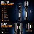 thumbnail image 6 of Rechargeable Flashlight with COB Work Light,  High Lumen LED Flashlight with Digital Power Display, Dual Switch, IPX6 Waterproof, 3000mAh Battery & Bonus Mini UV Flashlight, 6 of 15