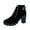 Black, variant on Xfvqtps Womens Fashion Chunky Heel Ankle Boots Lace up Side Zipper Round Toe Flatform Boots for Winter Casual Outdoor Non Slip Black